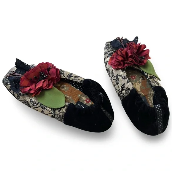Vintage Shoes Handmade Goody Womens Boudoir Slippers With Silk